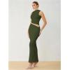 imageVerdusa Two Piece Sets For Women Going Out Tops and Bodycon Maxi Skirt Set Vacation OutfitsDeep Green