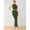 imageVerdusa Two Piece Sets For Women Going Out Tops and Bodycon Maxi Skirt Set Vacation OutfitsDeep Green
