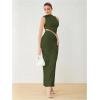 imageVerdusa Two Piece Sets For Women Going Out Tops and Bodycon Maxi Skirt Set Vacation OutfitsDeep Green