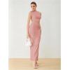 imageVerdusa Two Piece Sets For Women Going Out Tops and Bodycon Maxi Skirt Set Vacation OutfitsLight Pink