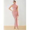 imageVerdusa Two Piece Sets For Women Going Out Tops and Bodycon Maxi Skirt Set Vacation OutfitsLight Pink