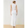 imageVerdusa Two Piece Sets For Women Going Out Tops and Bodycon Maxi Skirt Set Vacation OutfitsWhite