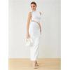 imageVerdusa Two Piece Sets For Women Going Out Tops and Bodycon Maxi Skirt Set Vacation OutfitsWhite