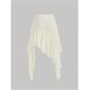 imageVerdusa Womens Asymmetrical Ruffle Trim High Waist High Low Midi SkirtApricot
