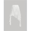 imageVerdusa Womens Asymmetrical Ruffle Trim High Waist High Low Midi SkirtWhite