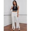 imageVerdusa Womens Button Front Striped Collar Sleeveless Sweater Vest Knit TopDark Black