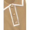 imageVerdusa Womens Button Front Striped Collar Sleeveless Sweater Vest Knit TopKhaki and White
