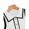 imageVerdusa Womens Button Front Striped Collar Sleeveless Sweater Vest Knit TopWhite and Black