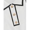 imageVerdusa Womens Button Front Striped Collar Sleeveless Sweater Vest Knit TopWhite and Black