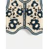 imageVerdusa Womens Button Front V Neck Sleeveless Floral Pattern Knit Sweater VestBeige Blue