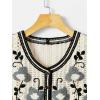 imageVerdusa Womens Button Front V Neck Sleeveless Floral Pattern Knit Sweater VestBeige Grey