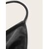 imageVerdusa Womens Crisscross Tie Backless Fringe Hem Sleeveless Satin Crop Cami TopBlack