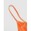 imageVerdusa Womens Crisscross Tie Backless Fringe Hem Sleeveless Satin Crop Cami TopOrange