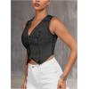 imageVerdusa Womens Denim Vest Button Up V Neck Sleeveless Jean Vest Top Corset Top Jean Crop TopBlack
