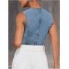 imageVerdusa Womens Denim Vest Button Up V Neck Sleeveless Jean Vest Top Corset Top Jean Crop TopDark Blue