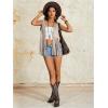imageVerdusa Womens Fringe Rivets Sleeveless Vest Cardigan Casual Tassel OuterwearApricot