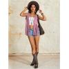 imageVerdusa Womens Fringe Rivets Sleeveless Vest Cardigan Casual Tassel OuterwearDusty Pink
