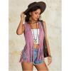 imageVerdusa Womens Fringe Rivets Sleeveless Vest Cardigan Casual Tassel OuterwearDusty Pink