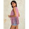 imageVerdusa Womens Fringe Rivets Sleeveless Vest Cardigan Casual Tassel OuterwearDusty Pink