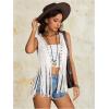 imageVerdusa Womens Fringe Rivets Sleeveless Vest Cardigan Casual Tassel OuterwearWhite