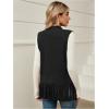 imageVerdusa Womens Fringe Vest 70s Hippie Sleeveless Western Faux Suede Cardigan OuterwearBlack