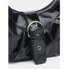 imageVerdusa Womens Pleated Hobo Shoulder Bags Metallic PU Leather Clutch HandbagBlack