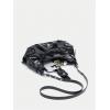 imageVerdusa Womens Pleated Hobo Shoulder Bags Metallic PU Leather Clutch HandbagBlack