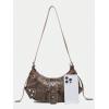 imageVerdusa Womens Pleated Hobo Shoulder Bags Metallic PU Leather Clutch HandbagBrown