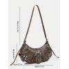imageVerdusa Womens Pleated Hobo Shoulder Bags Metallic PU Leather Clutch HandbagBrown
