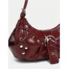 imageVerdusa Womens Pleated Hobo Shoulder Bags Metallic PU Leather Clutch HandbagBurgundy