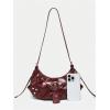 imageVerdusa Womens Pleated Hobo Shoulder Bags Metallic PU Leather Clutch HandbagBurgundy