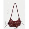 imageVerdusa Womens Pleated Hobo Shoulder Bags Metallic PU Leather Clutch HandbagBurgundy