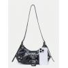 imageVerdusa Womens Pleated Hobo Shoulder Bags Metallic PU Leather Clutch HandbagGlow Black