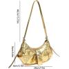 imageVerdusa Womens Pleated Hobo Shoulder Bags Metallic PU Leather Clutch HandbagGold
