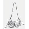 imageVerdusa Womens Pleated Hobo Shoulder Bags Metallic PU Leather Clutch HandbagSilver