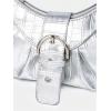 imageVerdusa Womens Pleated Hobo Shoulder Bags Metallic PU Leather Clutch HandbagSilver