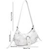 imageVerdusa Womens Pleated Hobo Shoulder Bags Metallic PU Leather Clutch HandbagWhite