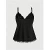 imageVerdusa Womens Ruffle Heart Lace Camisole Tops Bow Front V Neck Sleeveless Peplum Tops Y2k TopsBlack