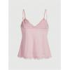 imageVerdusa Womens Ruffle Heart Lace Camisole Tops Bow Front V Neck Sleeveless Peplum Tops Y2k TopsPink