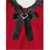 imageVerdusa Womens Ruffle Heart Lace Camisole Tops Bow Front V Neck Sleeveless Peplum Tops Y2k TopsRed