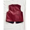 imageVerdusa Womens Western Leather Vest Bow Tie Front V Neck Sleeveless Lightweight Jacket OuterwearBurgundy