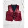 imageVerdusa Womens Western Leather Vest Bow Tie Front V Neck Sleeveless Lightweight Jacket OuterwearBurgundy