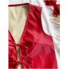 imageVerdusa Womens Western Leather Vest Bow Tie Front V Neck Sleeveless Lightweight Jacket OuterwearRed