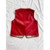 imageVerdusa Womens Western Leather Vest Bow Tie Front V Neck Sleeveless Lightweight Jacket OuterwearRed