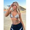 imageVerdusa Womens Y2K PU Leather Backless Criss Cross Tie Sleeveless Halter Crop TopSilver