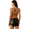imageVerdusa Womens Y2K Tie Dye Floral Backless Summer Top Cowgirl Western Bandana TopsBlack and White