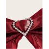 imageVerdusa Womens Y2K Tops Heart Rhinestone Backless Ruched Cami Asymmetrical Split Crop Halter TopRed