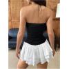 imageVerdusa Womens Y2k Leopard Print Strapless Tube Dress Layered Ruched Going Out Mini Dress ClubwearBlack and White