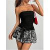 imageVerdusa Womens Y2k Leopard Print Strapless Tube Dress Layered Ruched Going Out Mini Dress ClubwearGrey