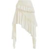 imageVerdusa Womens Asymmetrical Ruffle Trim High Waist High Low Midi SkirtApricot